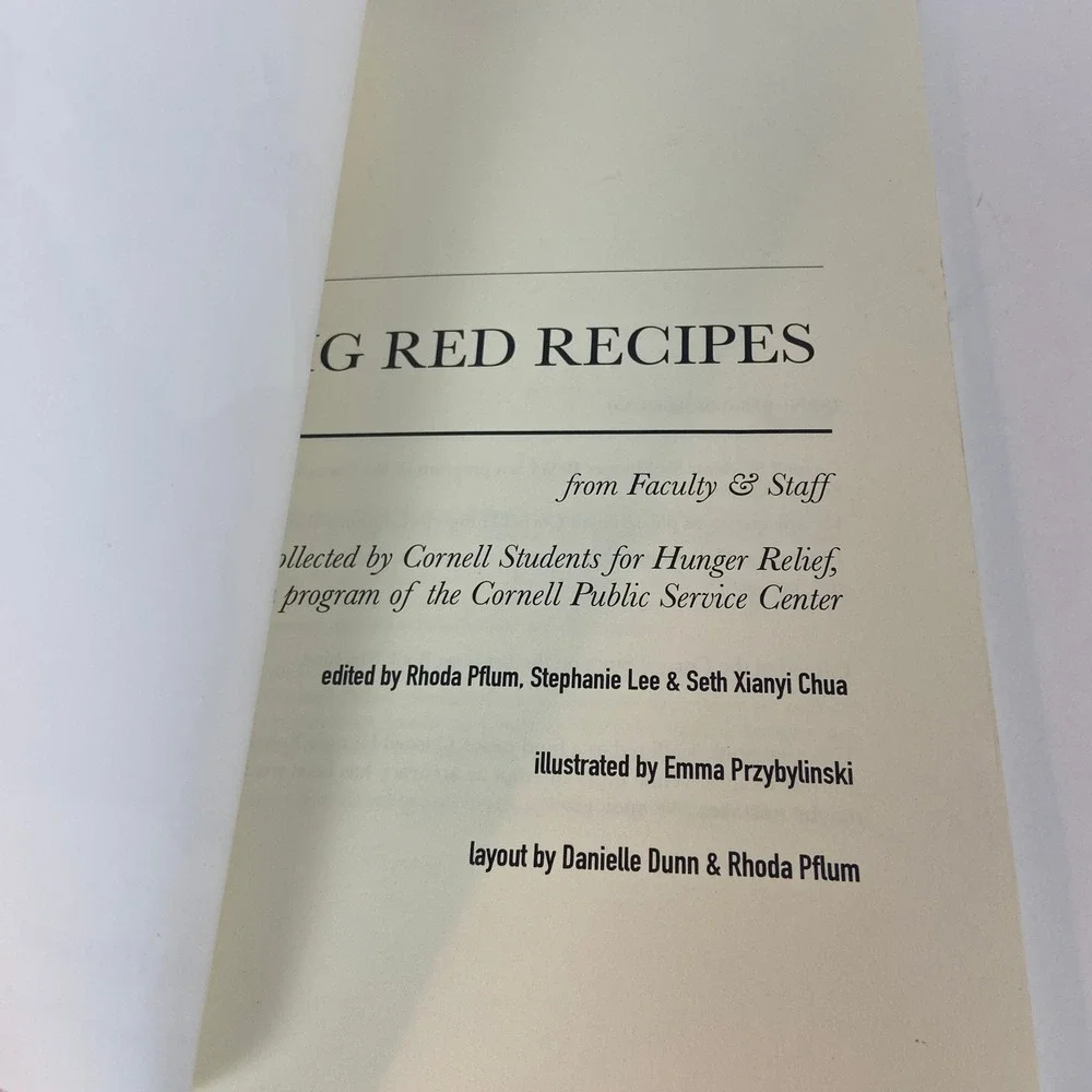 Cornell University Big Red Recipes Cookbook Faculty Staff 100 Recipes Ithaca NY
